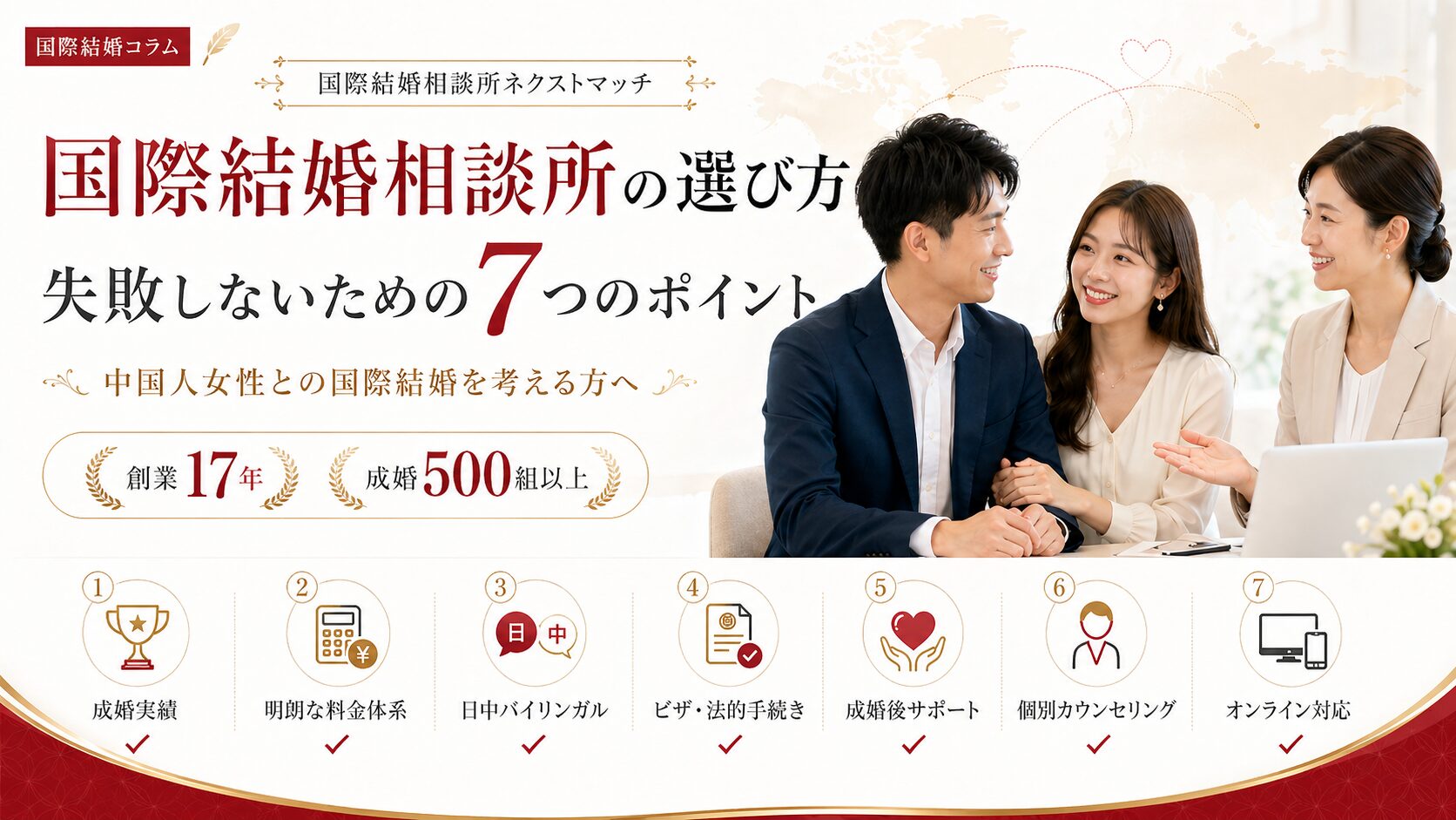 失敗しない国際結婚相談所の選び方を解説するアイキャッチ画像|中国国際結婚ガイド